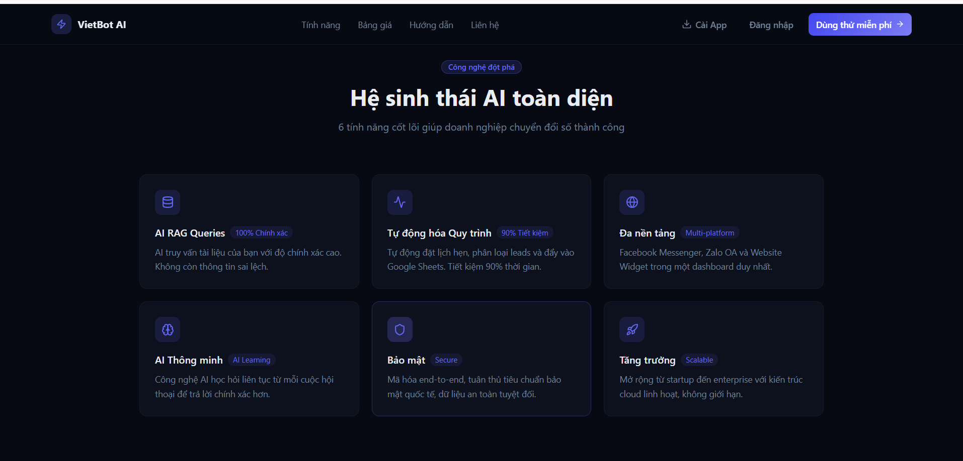Vietbot AI – Chatbot AI – RAG model hiểu ngữ cảnh & tài liệu doanh nghiệp